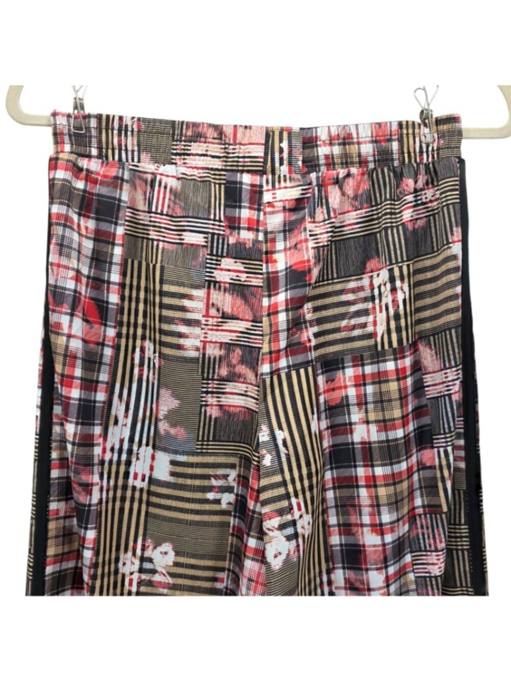 Adidas Her Studio London Womens 6 Pants Wide Leg Multicolor Tartan Track Pants - Picture 5 of 10